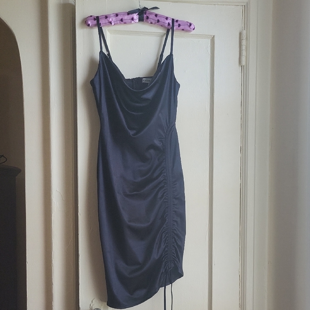 NWT Almost Famous Black Satin Dress